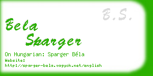 bela sparger business card